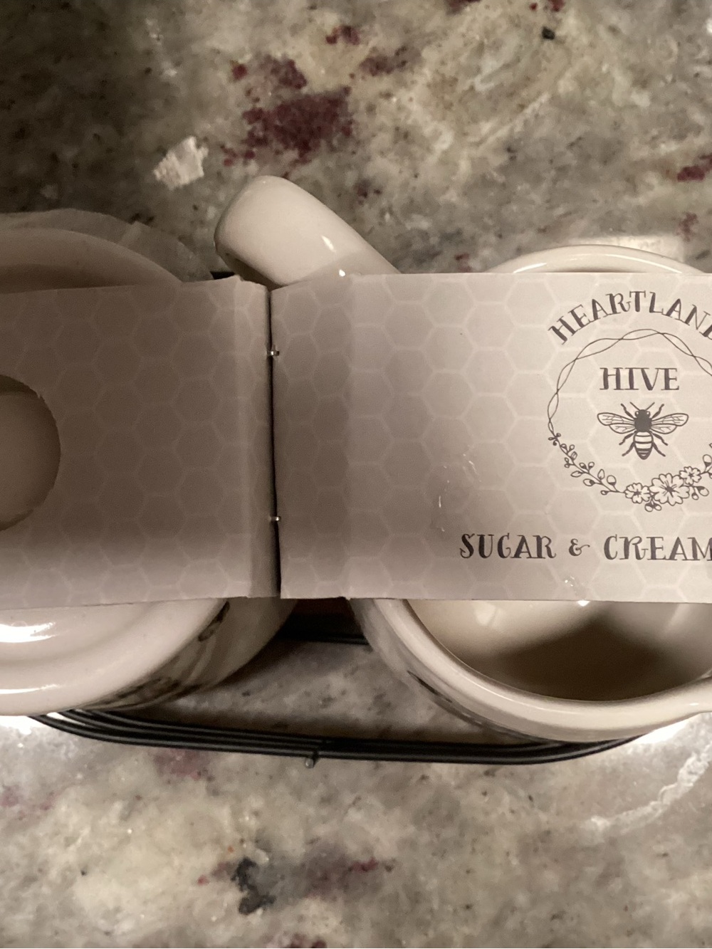 Heartland “HIVE” Gnome & Honey Bees Ceramic Sugar and Creamer Set NIP - Picture 7 of 7